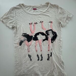 J. Crew White Tee with Ostrich Print